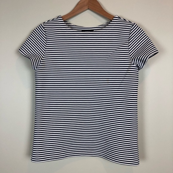 Theory Laveneg Striped Structured Tee Shirt - Picture 4 of 7